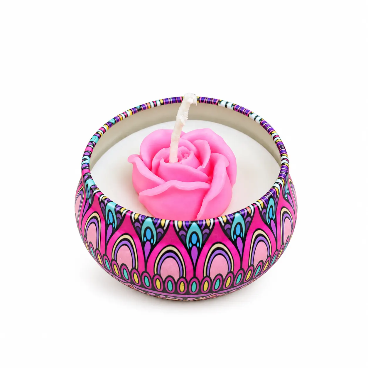 Blush Rose Mandala Candle